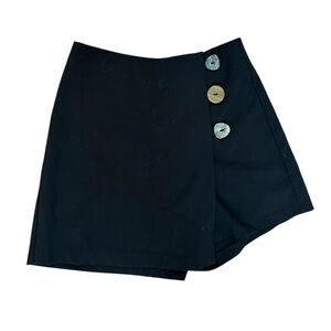 Stradivarius Black Skort with Button Detail